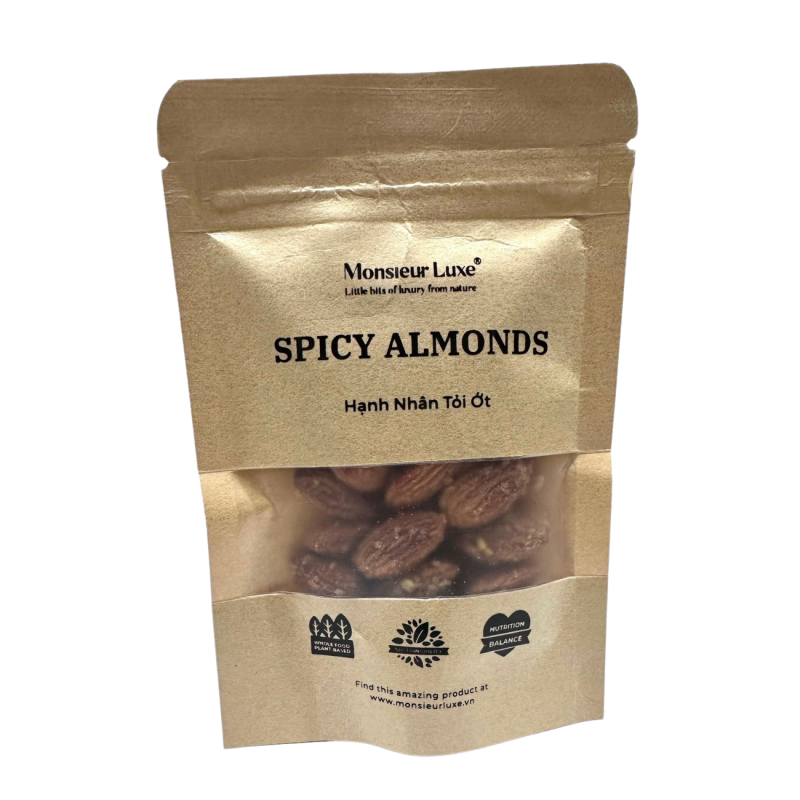Almond With Chili & Garlic In Bag (40G) - Monsieur Luxe