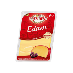 Edam Cheese Natural Slice 6 Slices (150G) - PrÃ©sident
