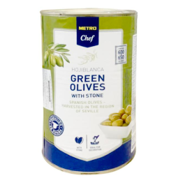 Green Olives With Stone 4000G- Metro Chef